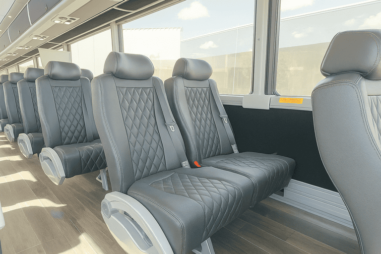 interior of Menifee Minibus Company charter bus